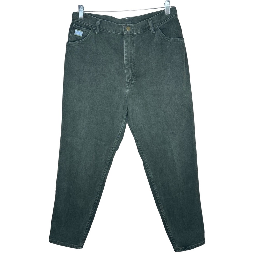 Wrangler for Women 90s mom Jeans Size 16 VTG High Rise Dark Green USA Made